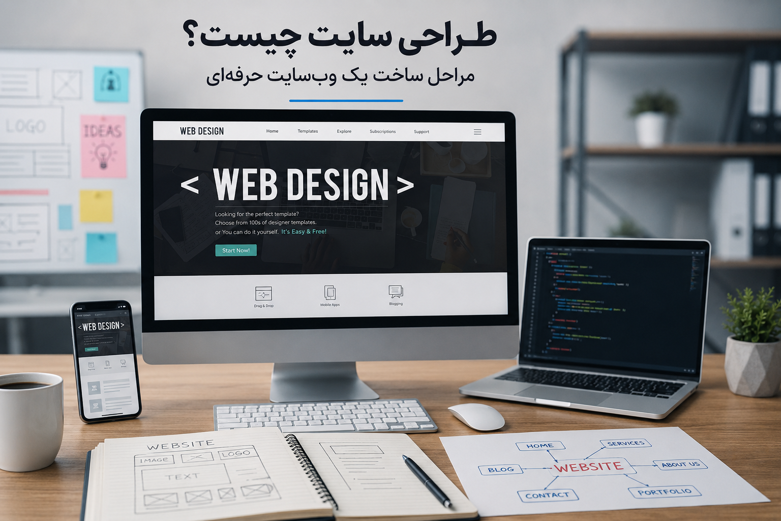 طراحی سایت چیست؟ | مراحل ساخت یک وب‌سایت حرفه‌ای از صفر تا صد