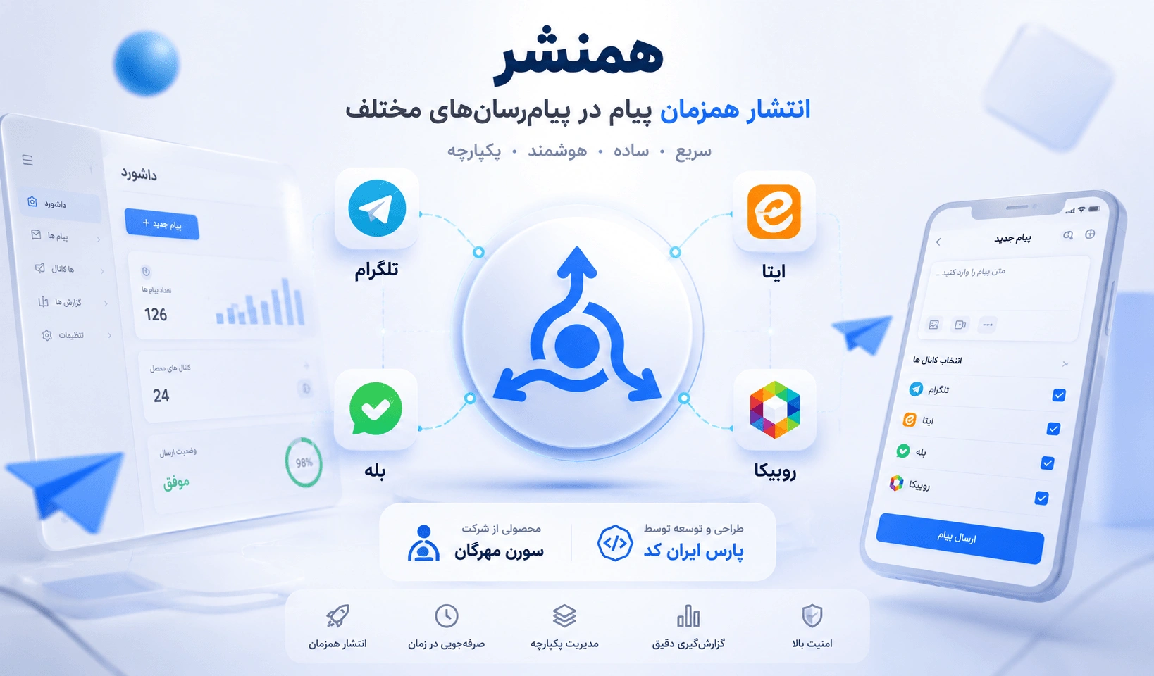 همنشر؛ مدیریت و انتشار همزمان محتوا در تلگرام، ایتا، بله و روبیکا