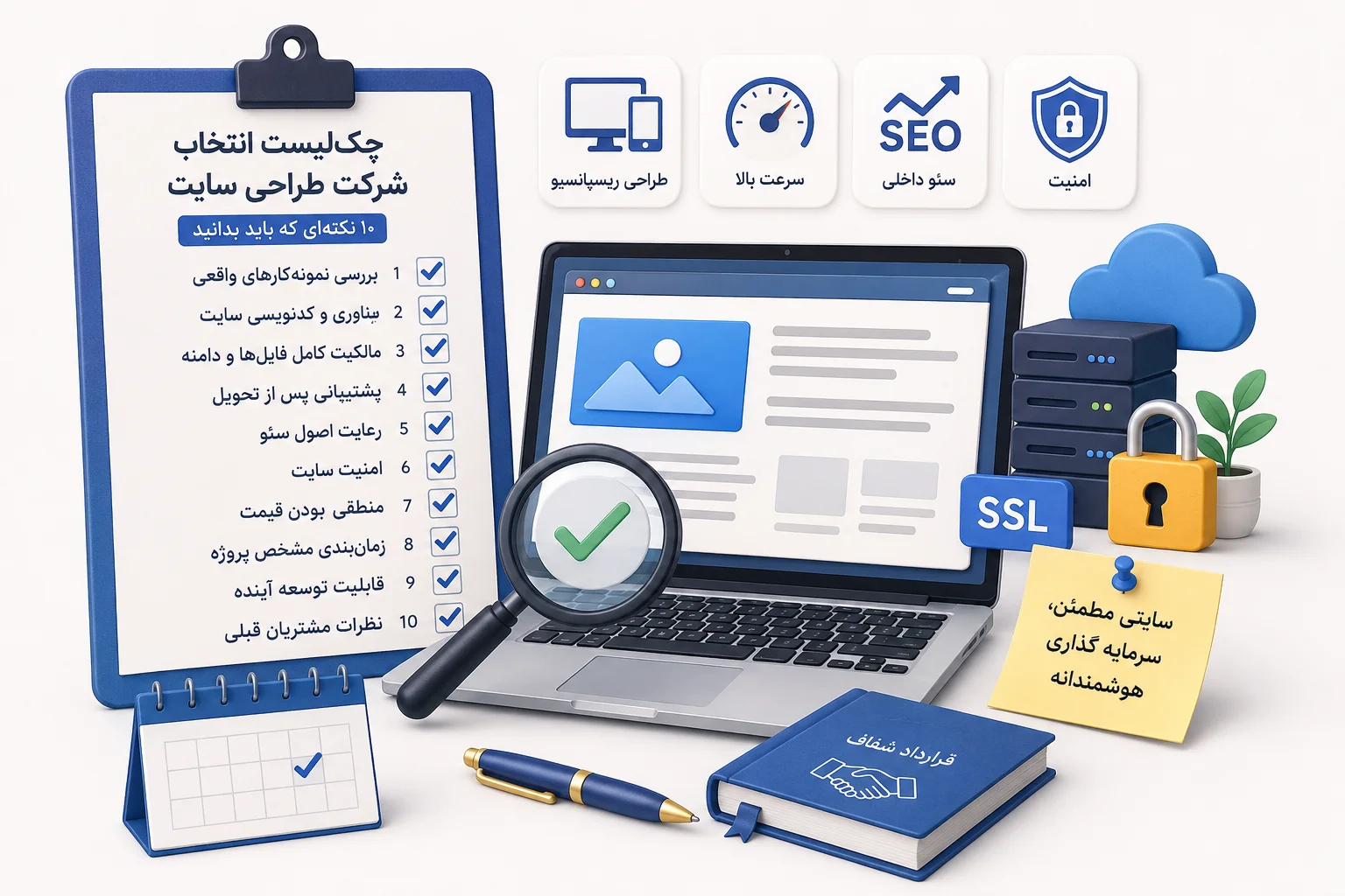 چک‌لیست کامل انتخاب شرکت طراحی سایت: ۱۰ نکته‌ای که پیش از سفارش سایت باید بدانید