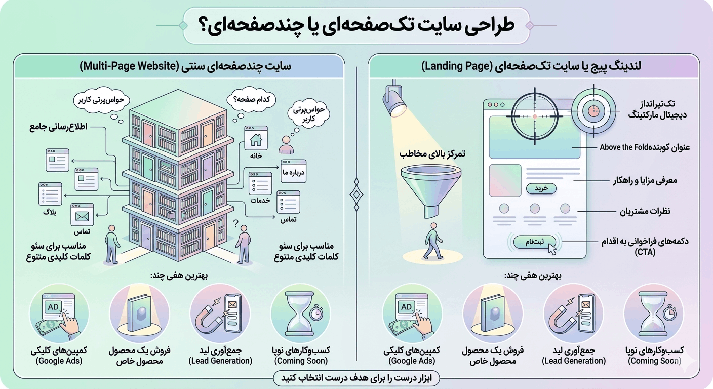 طراحی سایت تک‌صفحه‌ای؛ چه زمانی برای ساخت سایت به لندینگ پیج (Landing Page) نیاز داریم؟